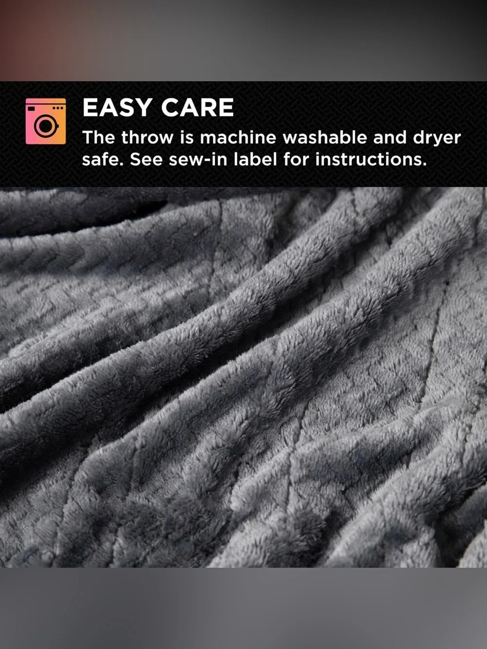 Brookstone Electric Heated Comfort Plush Herringbone Blanket w/ 10 Heat Settings